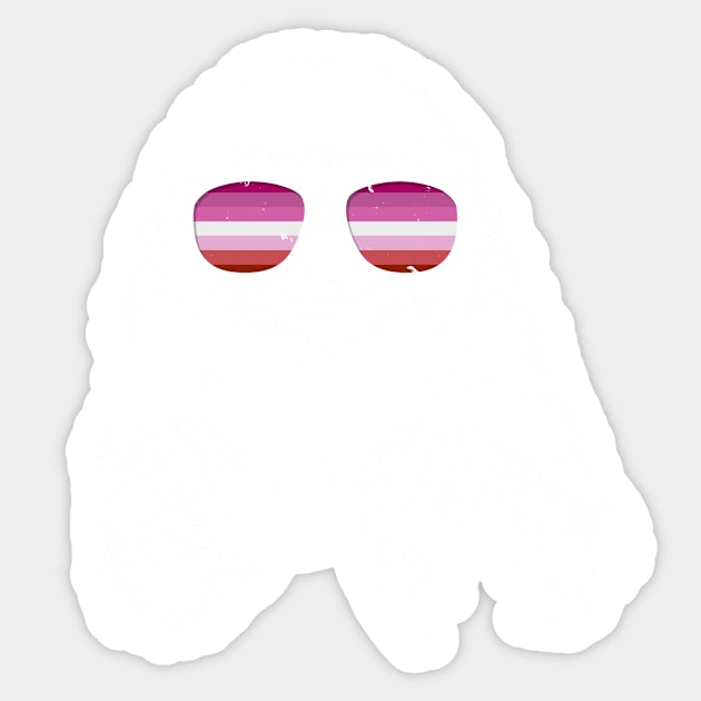 Pride Sloth Pink Lesbian Flag Sunglasses Sticker by wheedesign